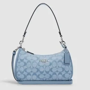 バッグ Coach Signature Soft Clip Hobo Bag Blue Coach Signature Soft Clip Hobo Bag Blue Coach Signature Soft Clip